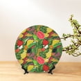 thumbnail image 6 of Yiaed Fruits Vegetables And Berries Print Bone China Decorative Plate Ceramic Dinner Plates Art Crafts with Display Stand-6in, 6 of 6