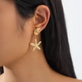 thumbnail image 5 of Asymmetrical Gold Starfish Seashell Dangle Earrings Coastal Jewelry for Women, 5 of 5