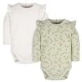 thumbnail image 1 of Gerber Pañalero Manga Larga Pack 2 Piezas Body Verde Blanco Ropa Bebé, 1 of 5