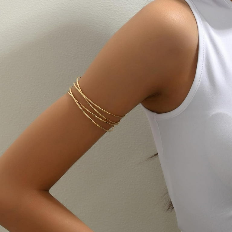 Minimalist Arm Cuff Gold Arm Cuff Upper Arm Arm Bracelet Upper Arm Upper Arm Cuff Dainty Layered Arm Bangle Armband Armlet Jewelry Women s Size