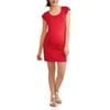 Maternity Short Sleeve Scoop Neck Dress with Flattering Side Ruching-- Available In Plus Sizes
