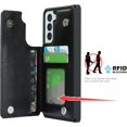 thumbnail image 4 of for Galaxy S21 Plus /S21+ Wallet Case with RFID Blocking Card Holder,PU Leather Double Magnetic Buttons Stand Wrist Strap Shockproof Case for Samsung Galaxy S21 Plus 5G 6.7",Heart Black, 4 of 16