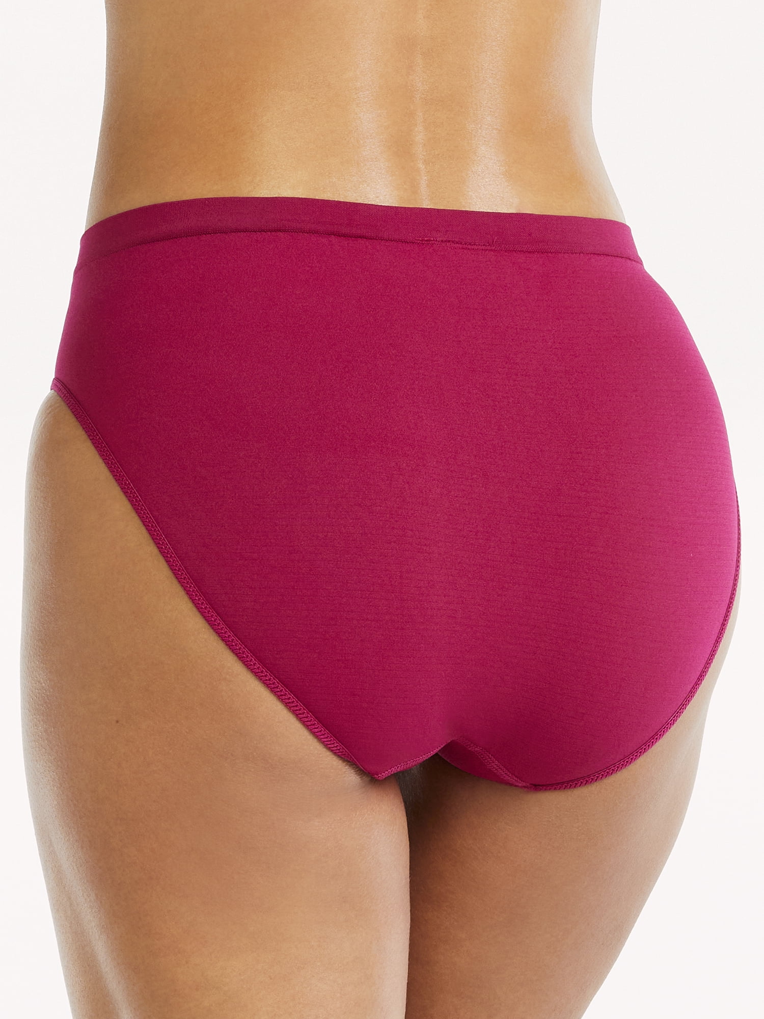 Joyspun Women's Seamless Hi Cut Panties, 6-Pack, Sizes XS to 3XL