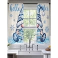 thumbnail image 2 of Hello Winter Sheer Curtains 72 Inch Long 2 Panels, Blue Gnome Snowflake Glove Watercolor Light Filtering Rod Pocket Semi Sheer Curtains, Sheer Voile Drapes for Living Room Bedroom, 52"x72", 2 of 5