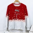thumbnail image 4 of Pntutb Navidad moda mujer Casual manga larga cuello redondo impreso señoras sudadera tops Pntutb Pntutb-4645, 4 of 5