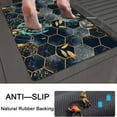 thumbnail image 5 of Bath Mat Rug,Black and Blue Honeycomb MarbleNon Slip Quick Dry Super Absorbent Thin Bathroom Rugs Fit Under Door-Easy to clean Bathroom Floor Mats-Shower Rug for Shower Sink Bathtub(16" x 24"In), 5 of 6
