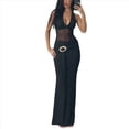 thumbnail image 3 of Vestido Ajustado con Espalda Abierta y Empalme de para Mujer, Vestido de Cóctel Formal con Tirantes y Cuello Halter Negro S, 3 of 9