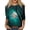 Cyan, variant on Womens Halloween Holiday Outfit Shirt,Halloween Scary Pumpkin Ghost Print Shirts Halloween Casual 3/4 Sleeve Crew Neck Tops For Women