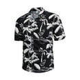 thumbnail image 4 of LYXSSBYX Big and Tall Mens Shirts Short Sleeves Clearance Men's Hawaiian Print Lapel Short Sleeve Shirt, 4 of 7