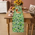 thumbnail image 2 of St. Patrick's Day Table Runner - 48 Inch Long Vintage Spring Green Lucky Irish Clovers Cotton and Linen Blended Dress Scarves Farmhouse Table Runner for Kitchen Dining, Coffee Table, 13" x 48", 2 of 8