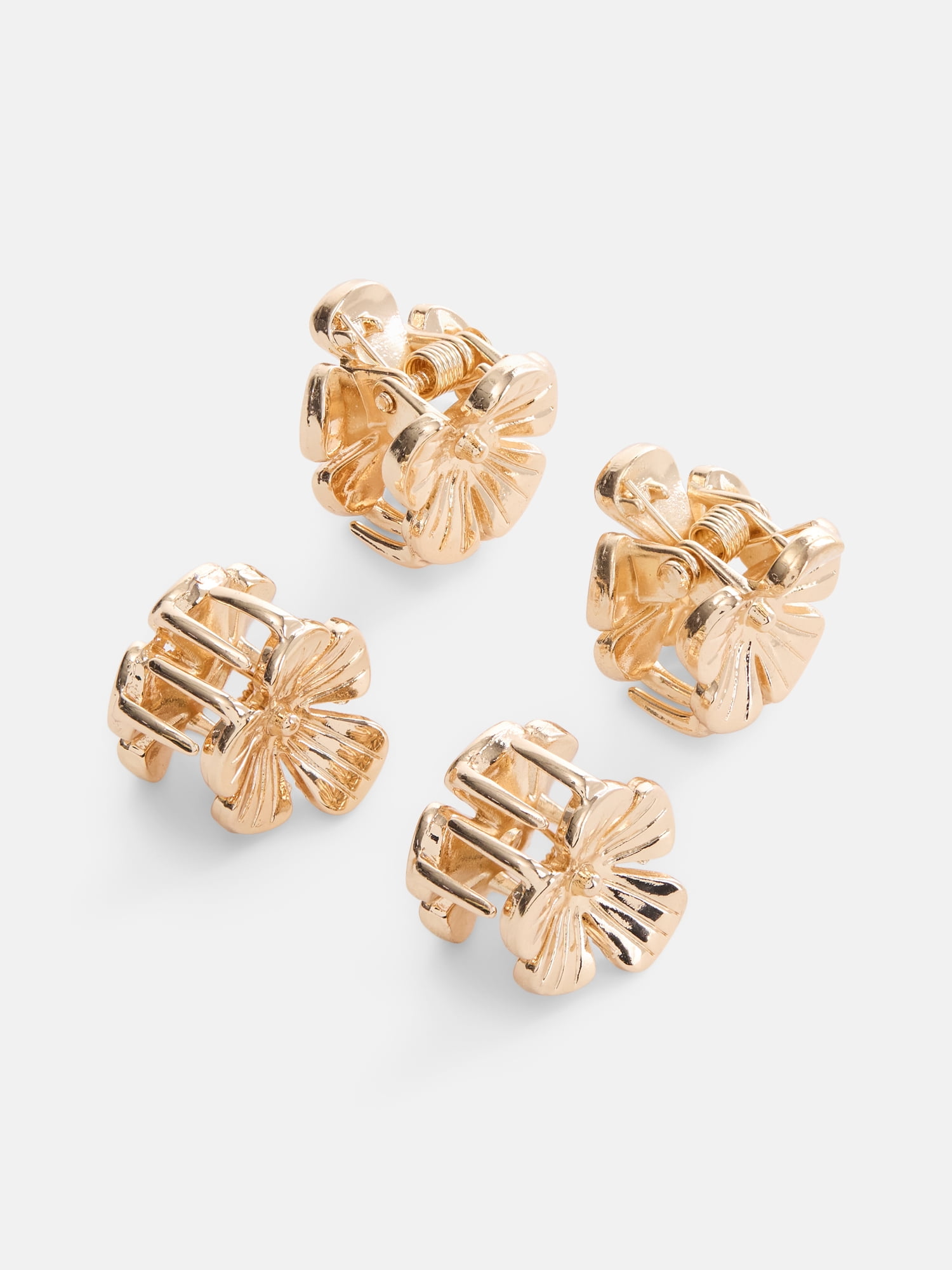 No Boundaries Women's Mini Flower Hair Claw Clips, 8 Pieces