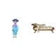 thumbnail image 1 of Estatua de resina de geisha kabuki asiática, figura con kimono japonés, accesorios para dormitorio de estilo rústico, sofá cama de madera en miniatura, 1 of 8