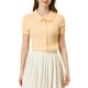 thumbnail image 1 of CAMISA SUAVE DE BOTONES CON COLLAR DULCE DE MUJERES VINTAGE INSPIRADA CHIC S NARANJA CLARO, 1 of 7