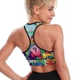 thumbnail image 2 of Kirby's Return to Dream Land Women's Sports Bras Racerback Padded Workout Slimming Tank Tops Camisole Yoga Vest Activewear Fitness Running Crop Top, 2 of 6