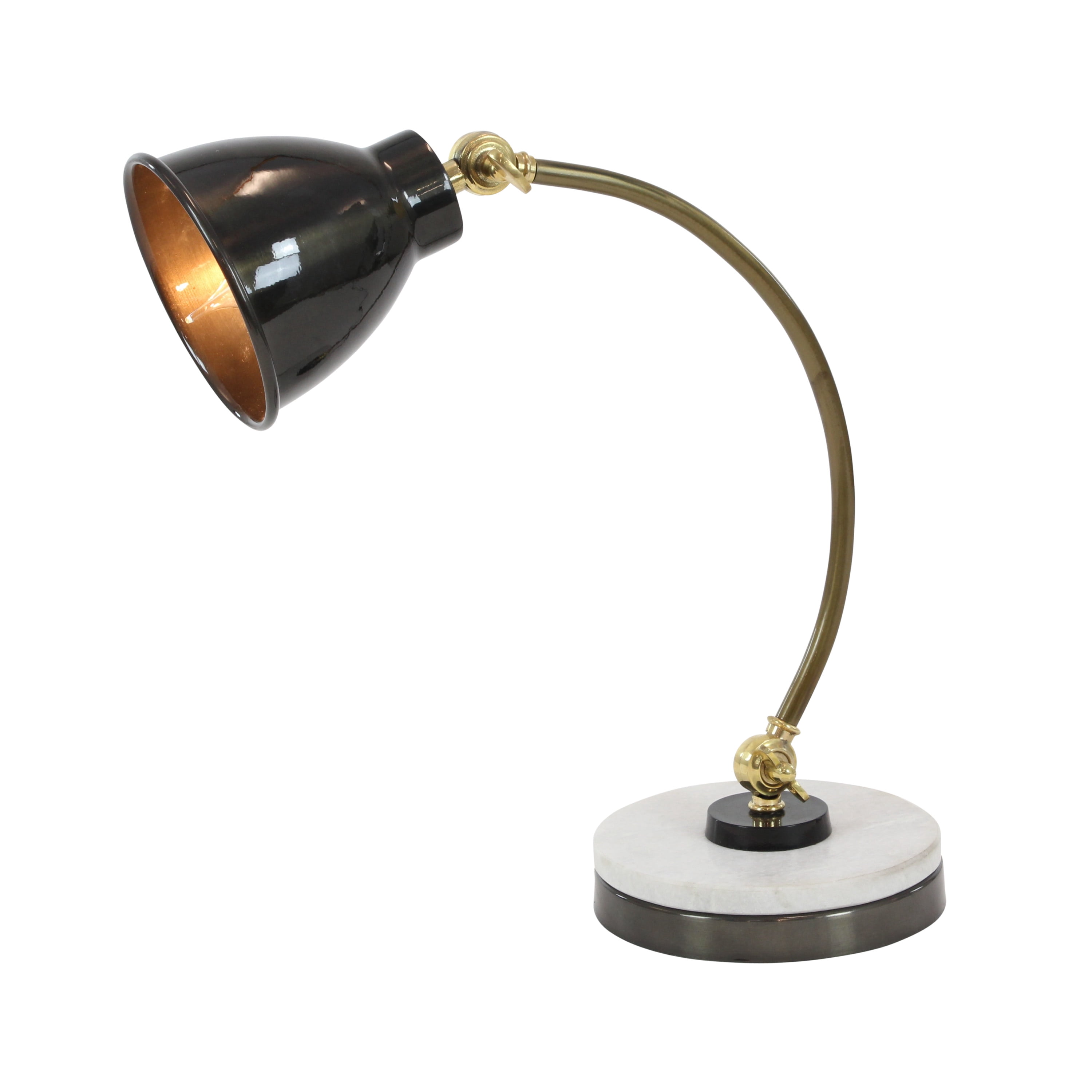 DecMode 19" Spotlight Black Desk Lamp with Black Metal Shade