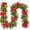9FT(1pc Red Vine), variant on Christmas Garland Snowy 7ft, Battery Operated Outdoor Christmas Decorations with Warm White LEDs, Pre-Lit Artificial Wreaths for Front Door, Indoor, Porch - Flame Retardant PVC, Complete Holiday Kit