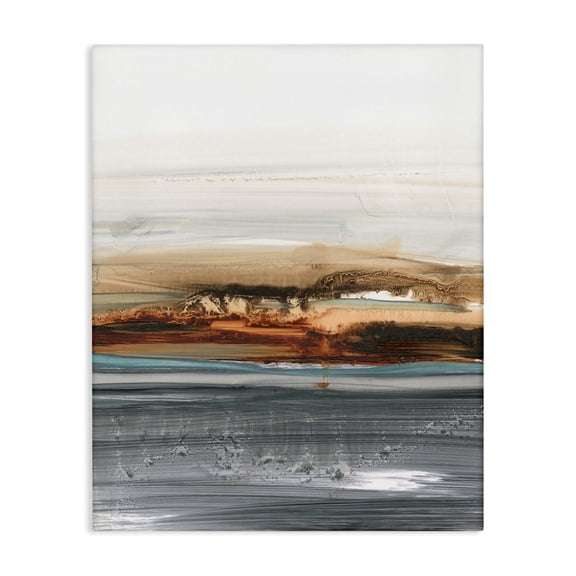Stupell Industries Contemporary Abstract Paint Streaked Sea Canvas Art, 16 x 20, by Victoria Barnes