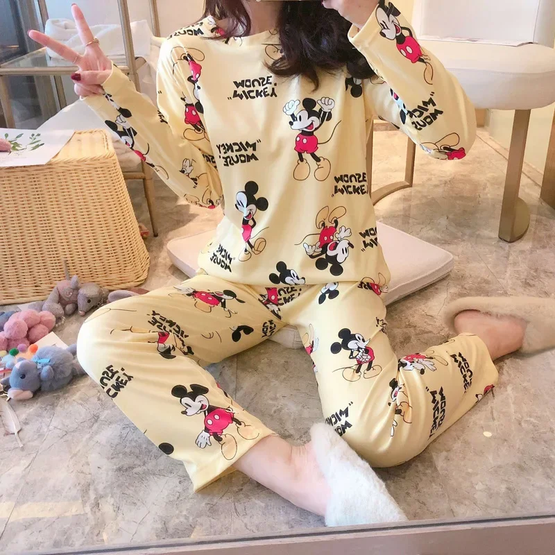 Disney Mickey Minnie Ensemble de Pyjama pour Femmes Mignon Imprimé