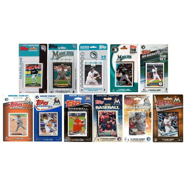 MLB Miami Marlins 11 Ensembles de Cartes à Échanger sous Licence