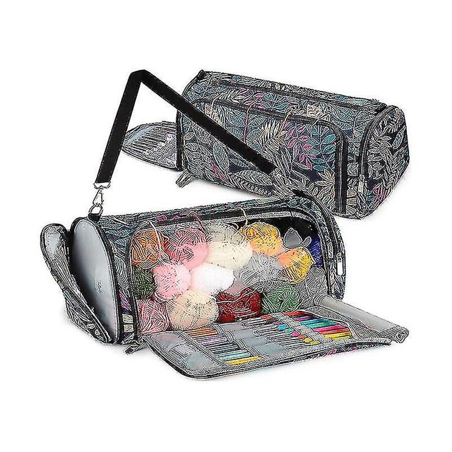 Bolsa de tejer Bolsa de almacenamiento de hilo portátil, bolsa grande de hilo para suministros de tejido, organizador de hilo para Carr