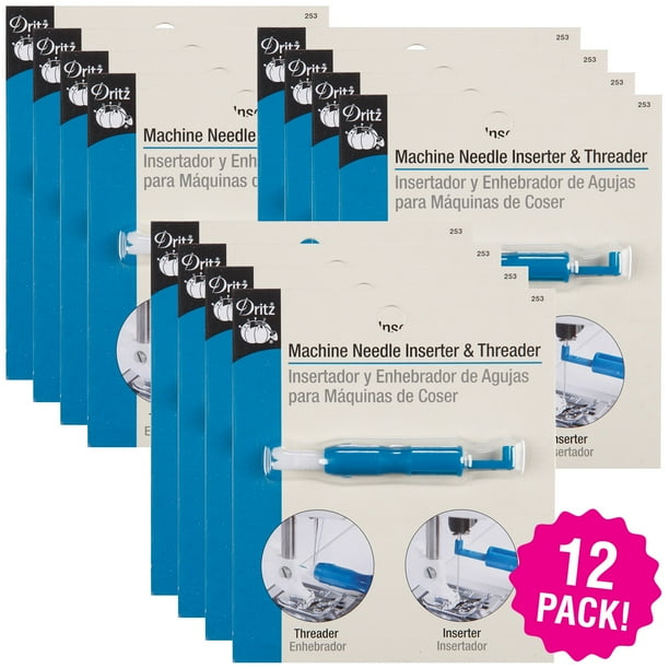 Dritz Machine Needle Inserter & Threader, Multipack of 12