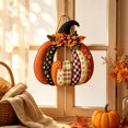 thumbnail image 4 of 1 Piece Pumpkin Shaped Wooden Hanging Sign, 2D Single Side Printed Pendant, Rustic Wall Door Decor for Halloween Thanksgiving Fall Holiday Home Party Decoration, 4 of 7