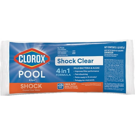 Clorox Pool&Spa Shock Clear Pool Shock for Swimming Pools, 1lb
