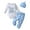 Blue, variant on Infant Baby Boy Clothes Elephant Style Long Sleeve Romper Pants Hat 3PCS Outfits Set Blue 0-3 Months