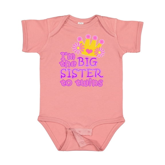 Inktastic I'm the Big Sister to Twins. Girls Baby Bodysuit