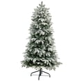 thumbnail image 3 of Nearly Natural 5ft. Flocked North Carolina Fir Artificial Christmas Tree with 350 Warm White Lights and 1247 Bendable Branches, 3 of 10