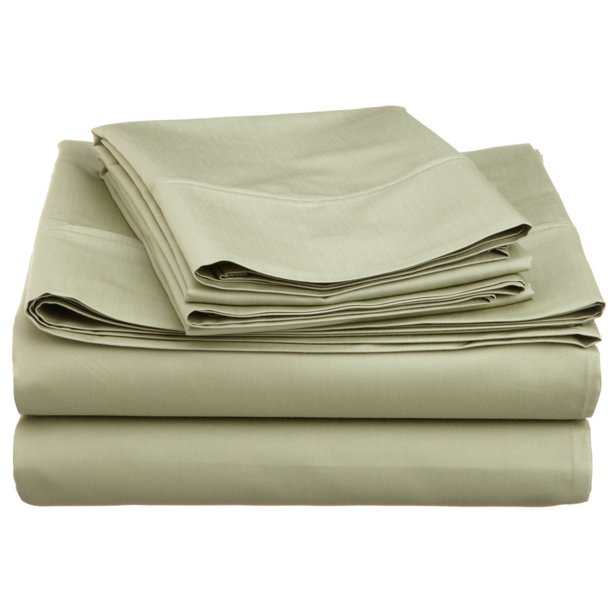 600 ThreadCount WrinkleResistant CottonBlend Sheet Set Sage / King