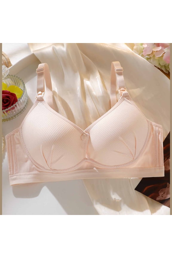 Bra for Women No Underwire Lightweight Front Closure Bra for Casual Push Up Full Coverage Light Support Breathable Bra, One-Handed Use, Underwear 42A