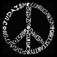 thumbnail image 2 of LA Pop Art Women's Word Art T-Shirt - Different Faiths peace sign, 2 of 2