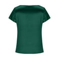 thumbnail image 6 of Wycnly Summer Tops for Women Summer Tops Plus Size Lightweight Silky Satin Tunic Top 2024 Fashion Solid Tee Tops Girls Crewneck Short Sleeve Blouses, 6 of 6