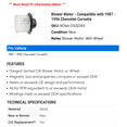 thumbnail image 2 of Blower Motor - Compatible with 1987 - 1996 Chevy Corvette 1988 1989 1990 1991 1992 1993 1994 1995, 2 of 2