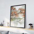 thumbnail image 3 of Japanese Scenery Art Floral Print Ink Painting Boat Bird Canvas Posters Asian Decor Japanese Wall Art for Living Room Bedroom Decoration, 3 of 6