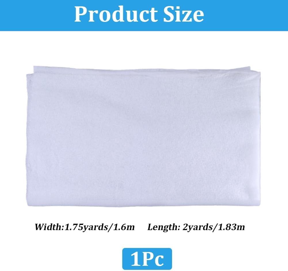 63 Inch 2 Yards White Quilt Batting Polyester Wadding Fiberfill Upholstery Fiber Quilting Stuffing Wrapping Fabric for Sewing Making Pillows Cushion Interior Decoration DIY Craft Supplies