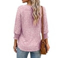 thumbnail image 5 of Women Blouses Button Down Shirts Dressy Business Casual 3/4 Length Sleeve Tops Summer Fall Fashion Clothing,2XL, 5 of 7