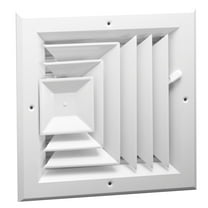 Hart & Cooley 10" X 10" Aluminum 3-Way Ceiling Diffuser with Multi-Shutter Damper, White