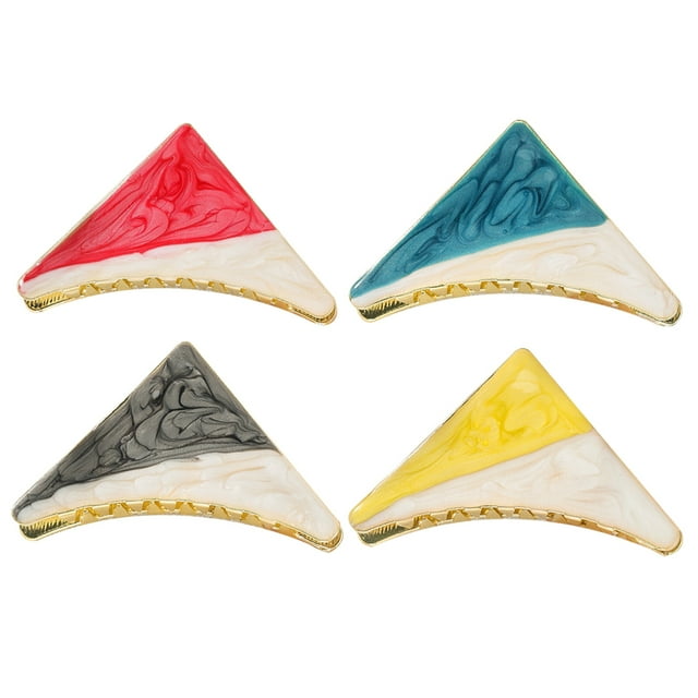 Hair Claw Clips Elegant 4PCS Metal Triangle Hair Catch Barrettes Hair Jaw Clips