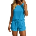 thumbnail image 2 of HongQid Womens Summer Romper Casual Short Jumpsuits Sleeveless Tank Tops & Shorts with Pockets, 2 of 5