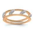 thumbnail image 2 of Diamond Sterling Silver Rose Gold-Plated Jacket Ring, 2 of 8