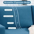 thumbnail image 6 of YODOLLA 79" Sectional Sofa Modern Loveseat Couch 3 Seater Fabric Living Room Furniture - Blue, 6 of 9