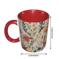 thumbnail image 3 of Wildflower Floral Coffee Mug Fun Custom Ceramic Mugs 11oz Red, 3 of 5