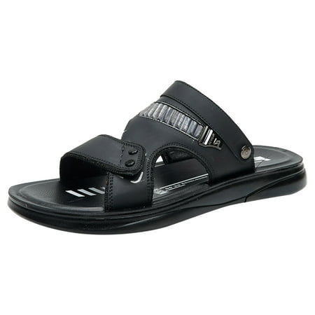 XDDST Mens Slip On Shoes Men Sandals Fashion Simple Summer New Pattern Casual Breathable Flat Bottom Comfortable Non Slip Beach Sandals