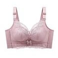 thumbnail image 2 of Jinhomg Women's Everyday Bras, Wireless Embroidered Lace Push Up Bra for daily and T-shirt wear, Back Closure, Embroidered No Print, Soft Support Purple 34, 2 of 7
