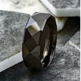 thumbnail image 3 of Tungsten Rings for Men Wedding Bands for Him 6mm Black Multi-Faceted, 3 of 7