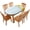 Blue Wooden Oval Fitted Tablecloths, variant on Oval American Flag Tablecloth, American Flag on Wooden Independence Day Fitted Elastic Edge Cover, for Indoor Dining, Outdoor Picnic Parties, Camping Use, Fits to 48x68 in Table