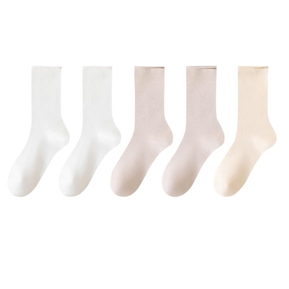 AINIYS Comfort Seamless Plain Color Socks Super Soft and Warm Fluffy Socks for Women and Men Beige Free Size