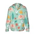 thumbnail image 2 of Picia Elephant and Flowers Women's Men's UPF 50+ Sun Protection Hoodie Shirt Long Sleeve SPF Fishing Outdoor UV Hiking Lightweight Shirts-Small, 2 of 9